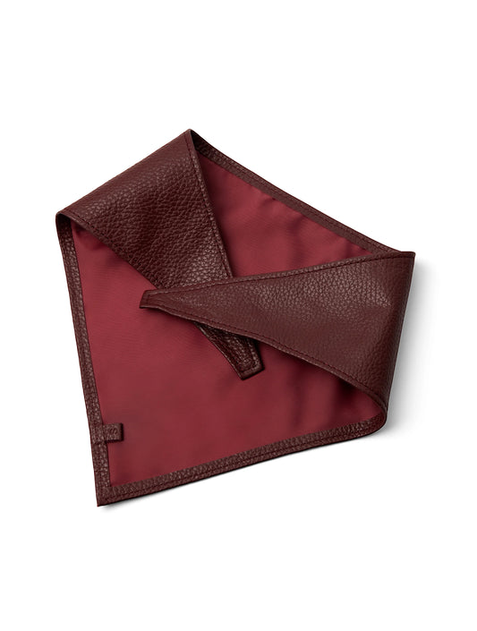 Leather Scarf - Burgundy (hover)
