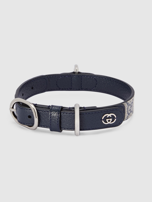 Small/Medium Pet Collar - Beige and Blue