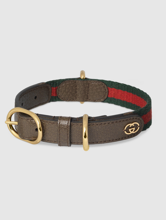 Small/Medium Pet Collar - Green and Red