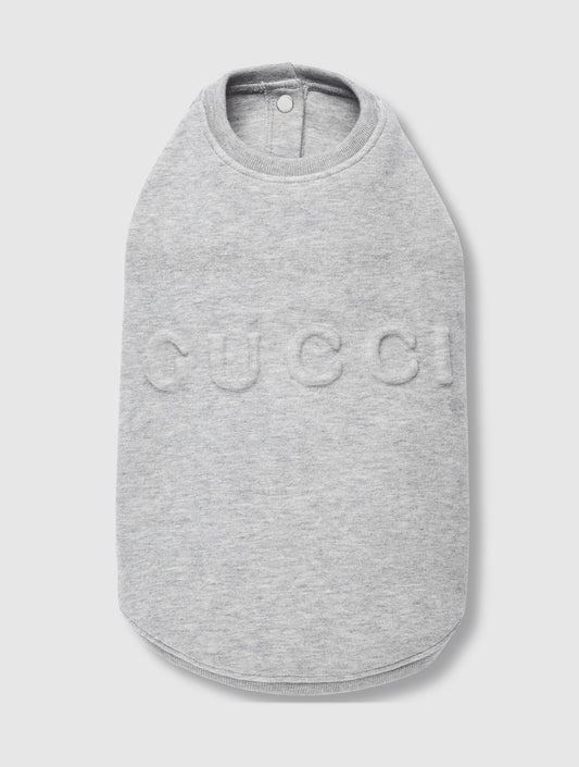 Embossed Cotton Pet Sweatshirt - Taupe