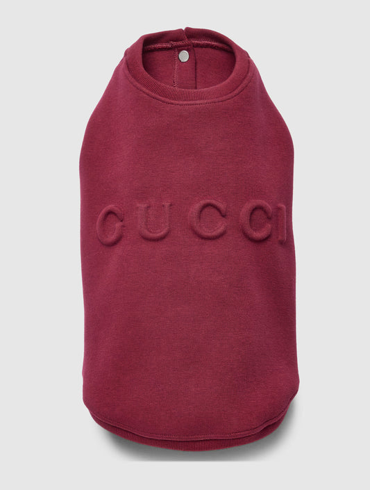 Embossed Cotton Pet Sweatshirt - Burgundy