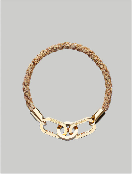 Luxury Dog Collar In Braided - Gold