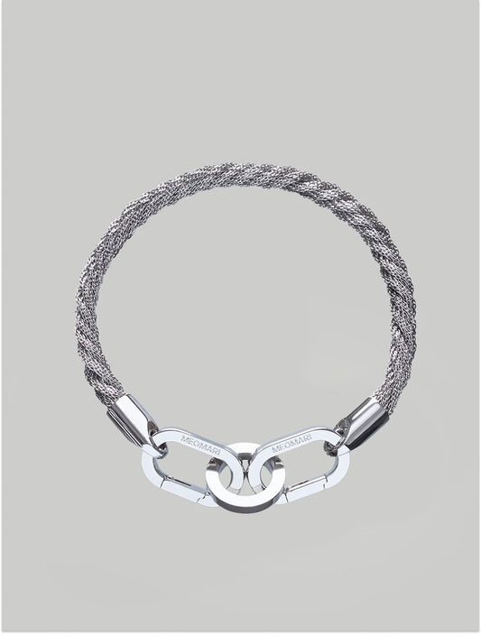 Luxury Dog Collar In Braided - Palladium