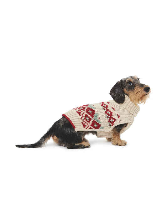 Intarsia Sweater - Cream and Red (hover)