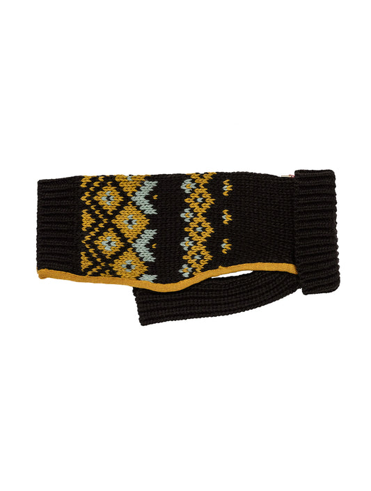 Intarsia Sweater - Black and Yellow