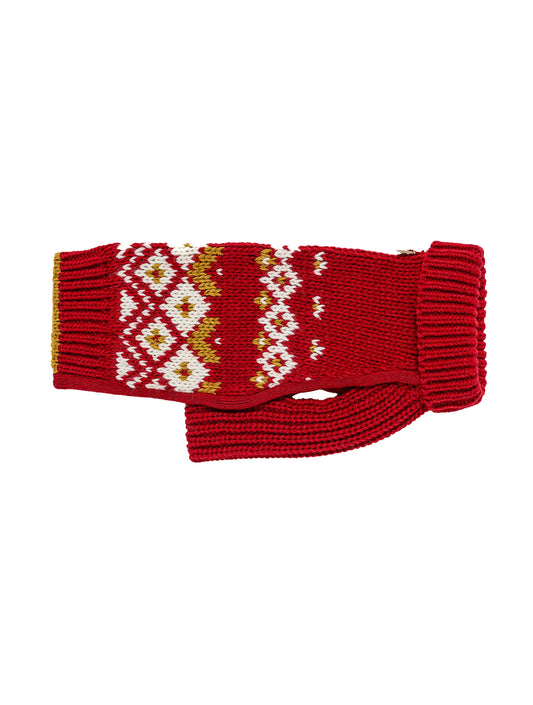 Intarsia Sweater - Red and White