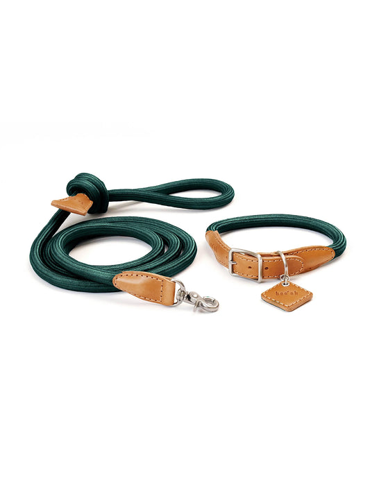 Ray Collar + Leash Set - Dark Jade Green