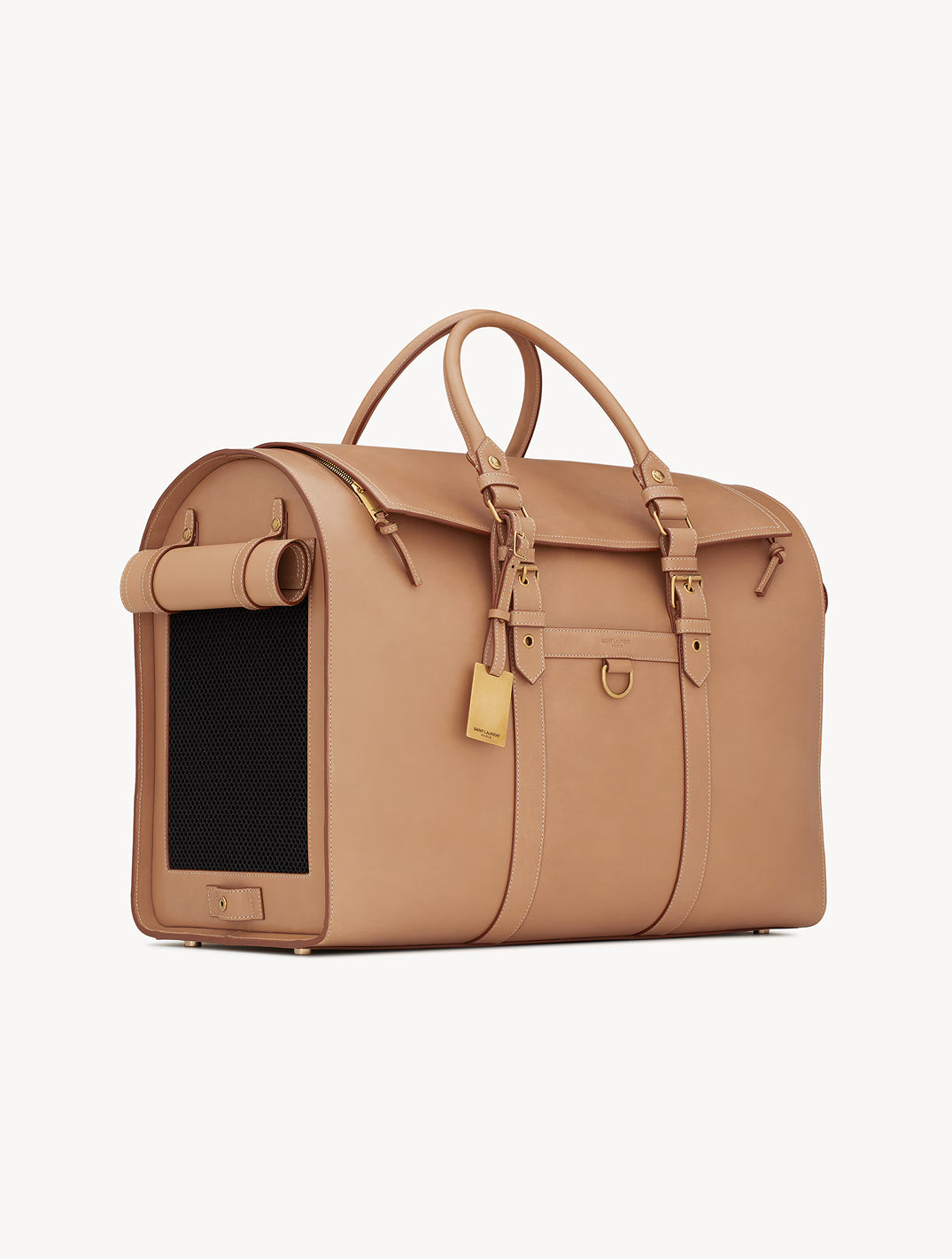 Pet Carrier Bag in Vegetable- Tanned Leather