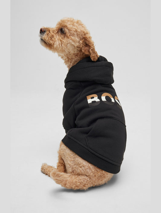 Dog Hoodie With Iconic Stripe Logo - Black (hover)