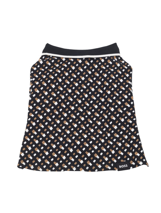 Logo-detail Dog Polo Shirt With Contrast Tipping - Black and Beige