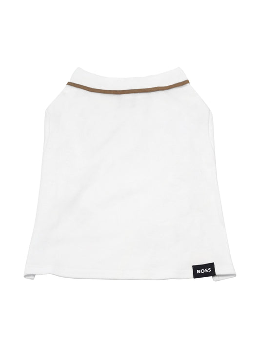 Logo-detail Dog Polo Shirt With Contrast Tipping - White