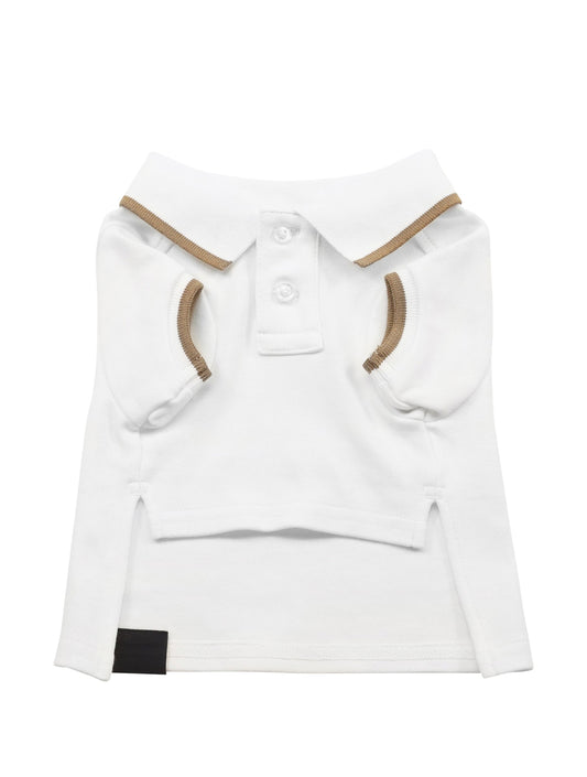 Logo-detail Dog Polo Shirt With Contrast Tipping - White (hover)