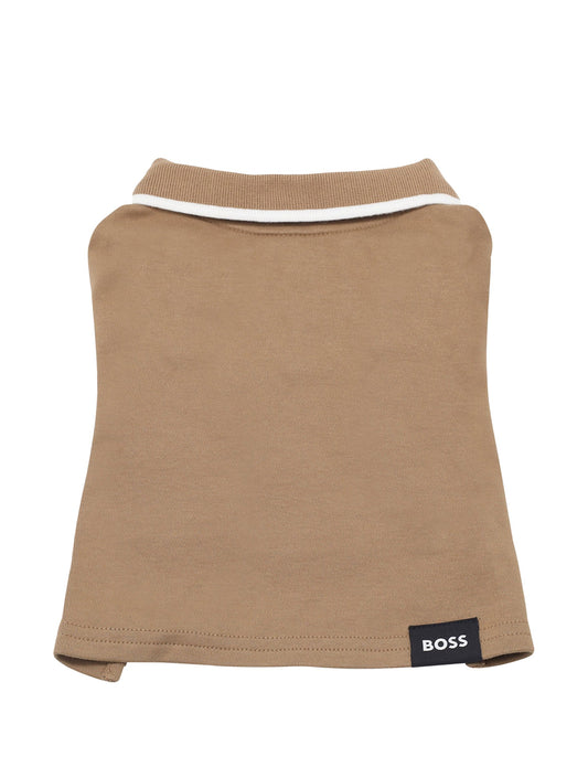 Logo-detail Dog Polo Shirt With Contrast Tipping - Beige