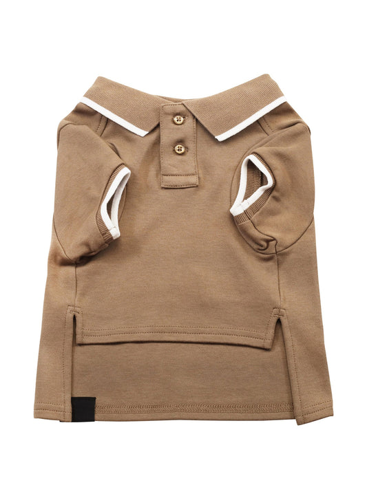 Logo-detail Dog Polo Shirt With Contrast Tipping - Beige (hover)