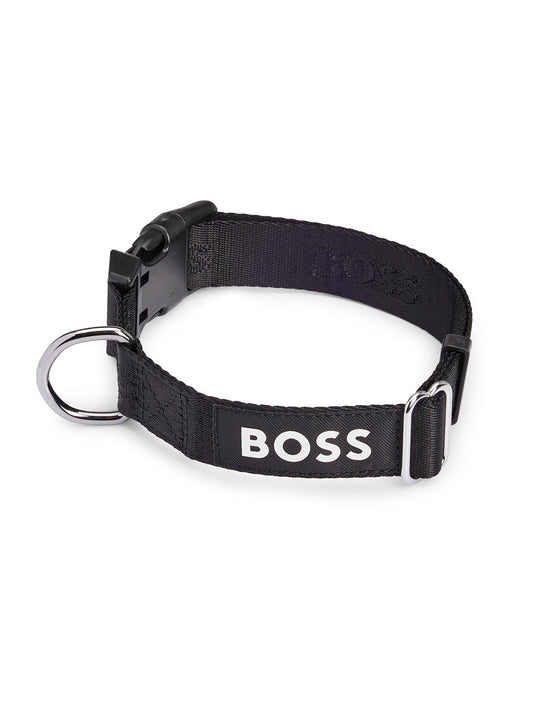 Dog Collar With Jacquard Logo Detailing - Black