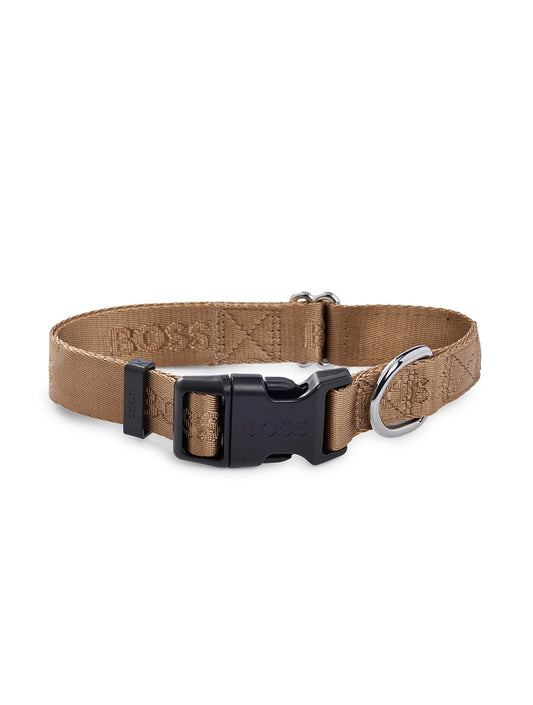Dog Collar With Jacquard Logo Detailing - Beige