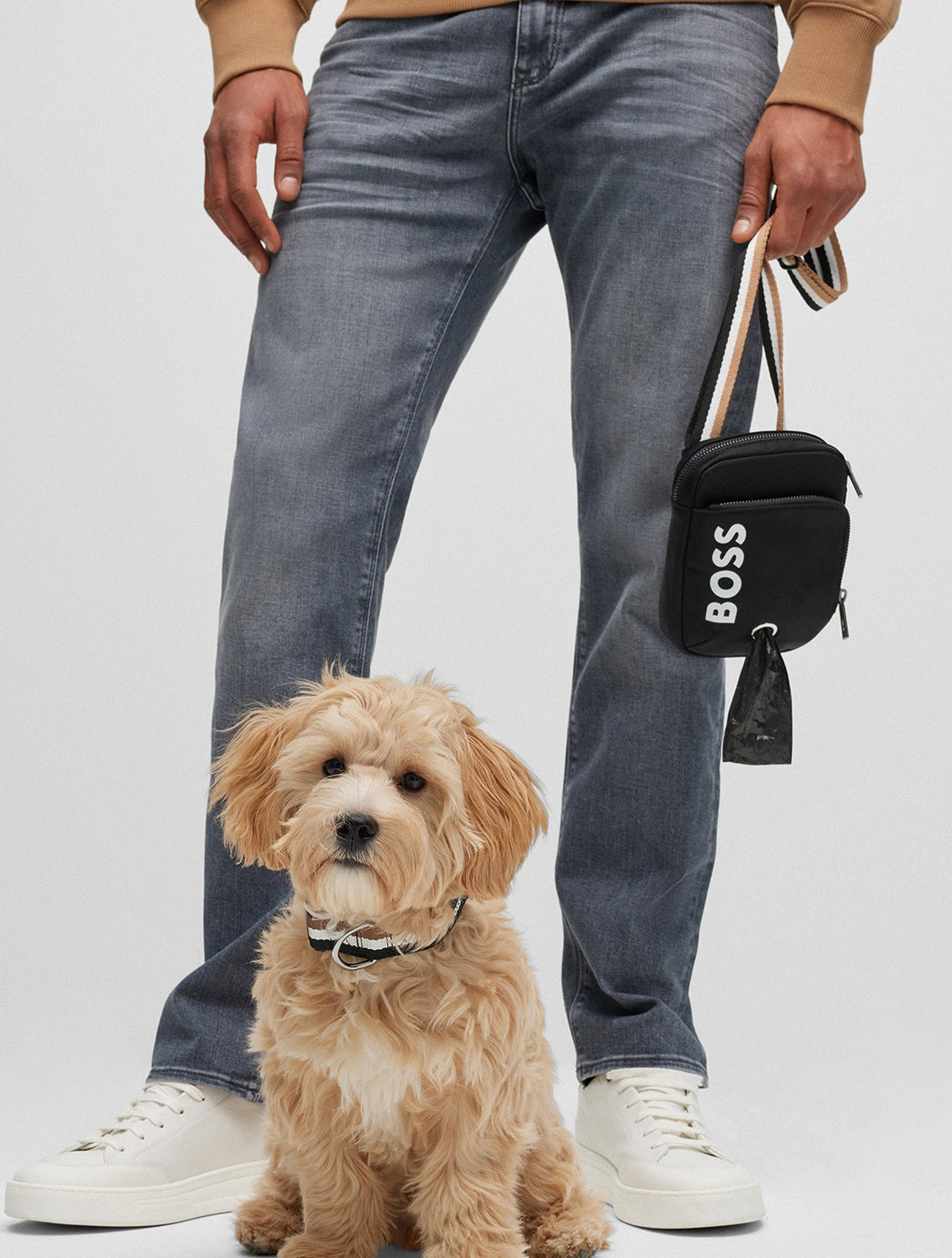 Crossbody Dog-walk bag with Contrast Logo