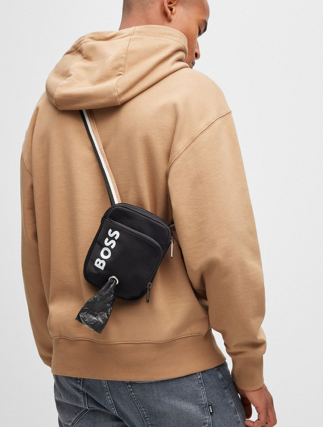 Crossbody Dog-walk bag with Contrast Logo