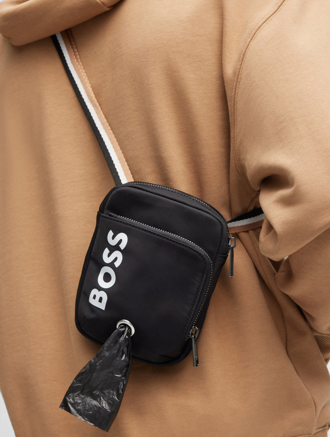 Crossbody Dog-walk bag with Contrast Logo