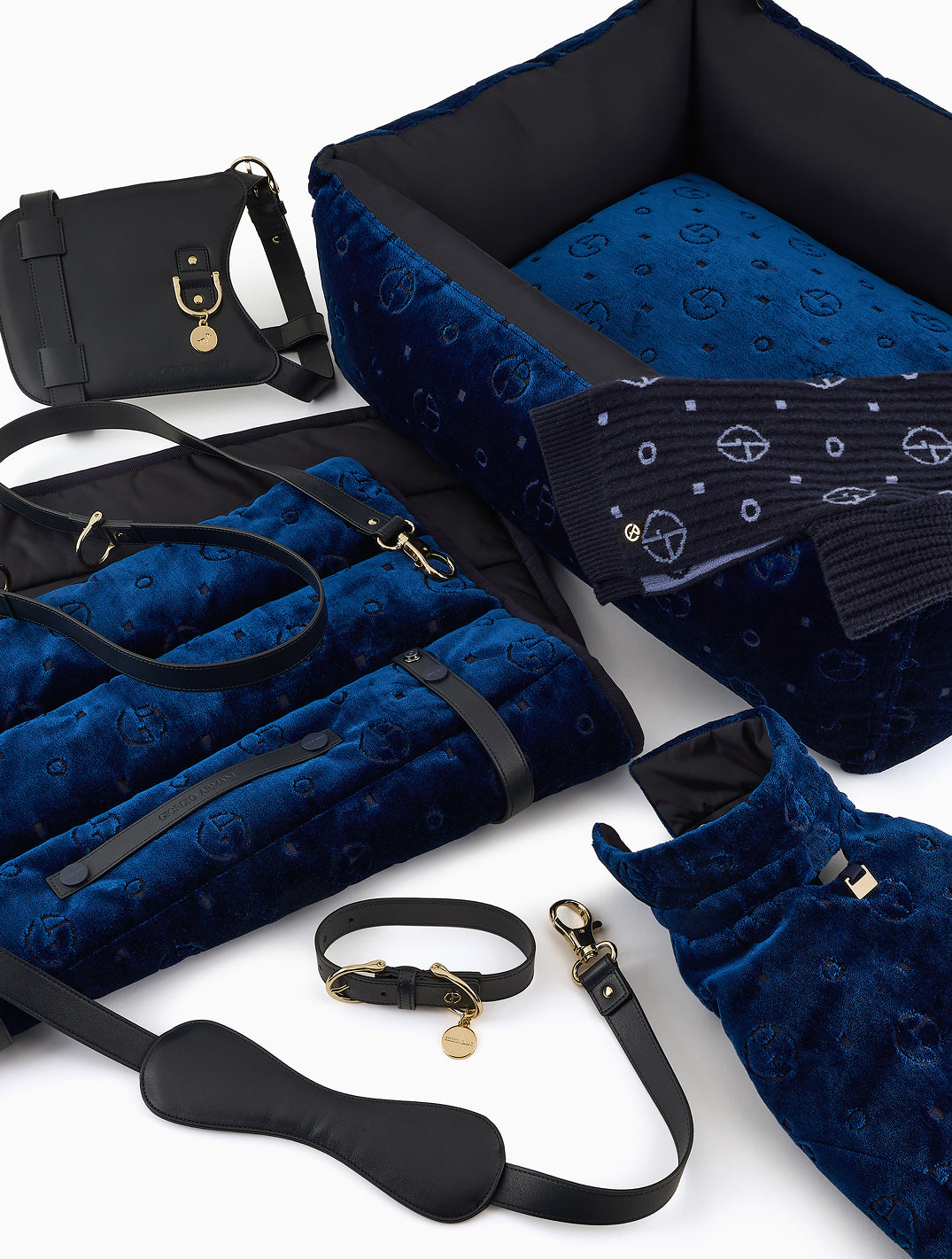 Poldo X Giorgio Armani Coat in Monogram Jacquard Velvet