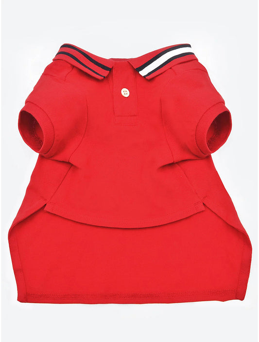Dog Flag Collar Polo - Red